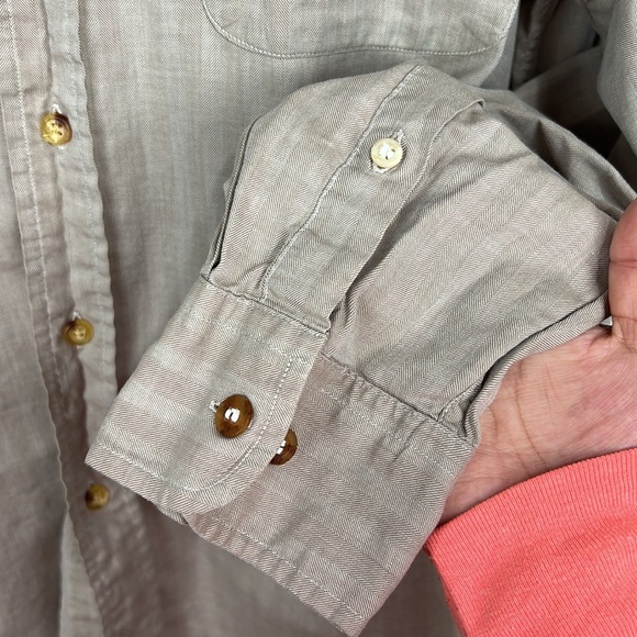 Brooks Brother Button Up Men Large Sport Shirt Brown Long Sleeve Adult Casual - Picture 7 of 11